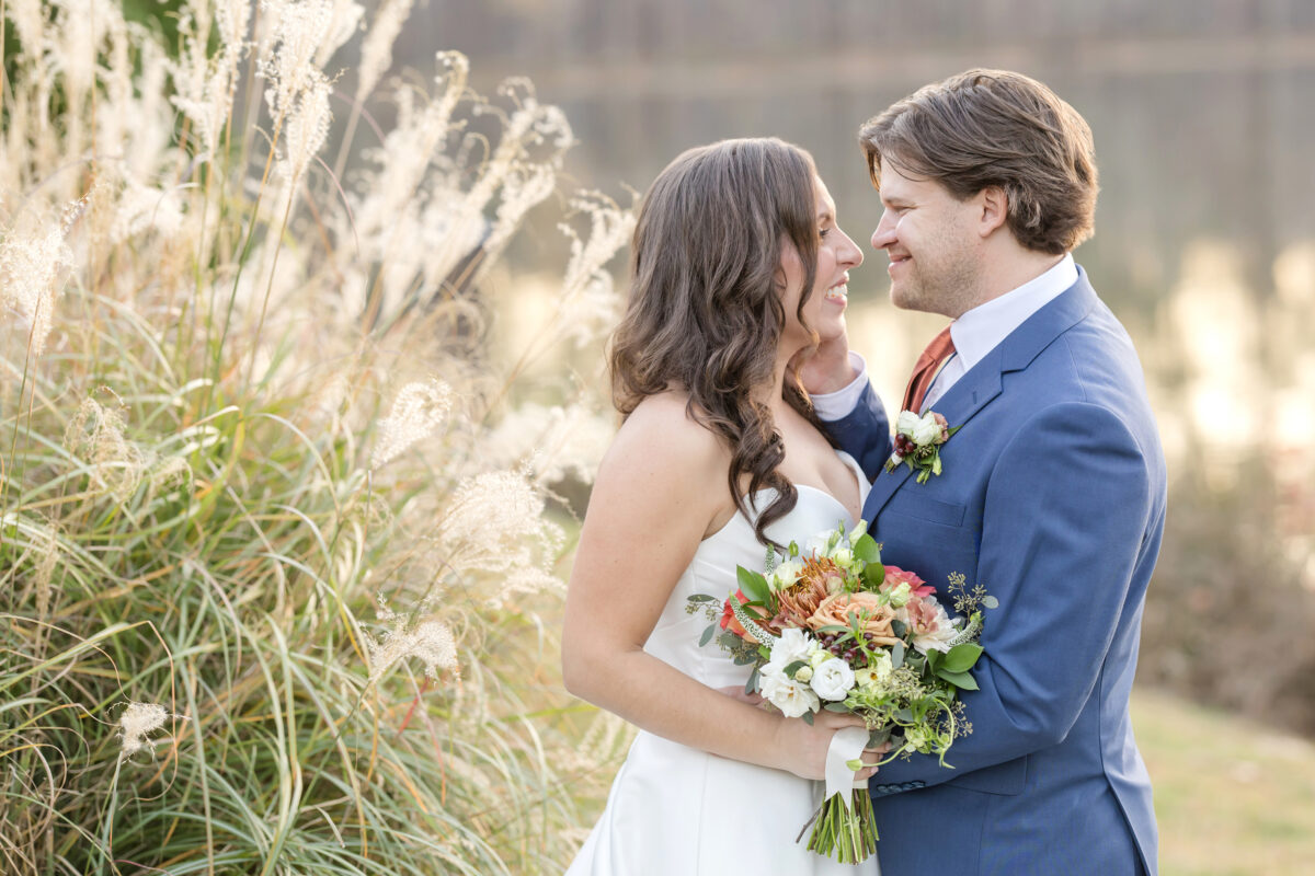 A bride and groom photographed by a Love and Lavender member