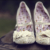 frilly lace bridal slippers