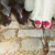pink peep toe bridal shoes with flower embellishment