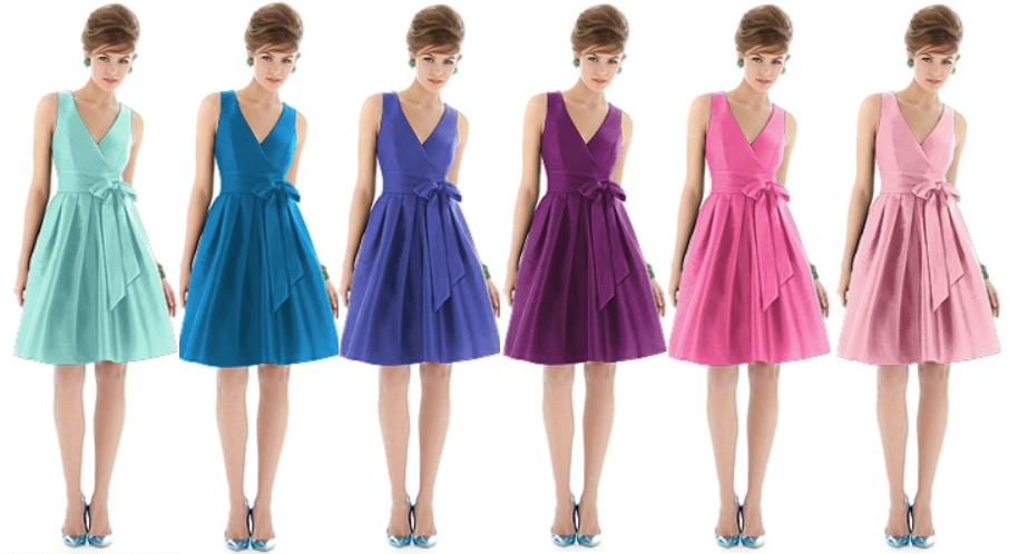 Rainbow Colored Bridemaids Dresses By Dessy 