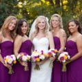 bridesmaids in purple dresses