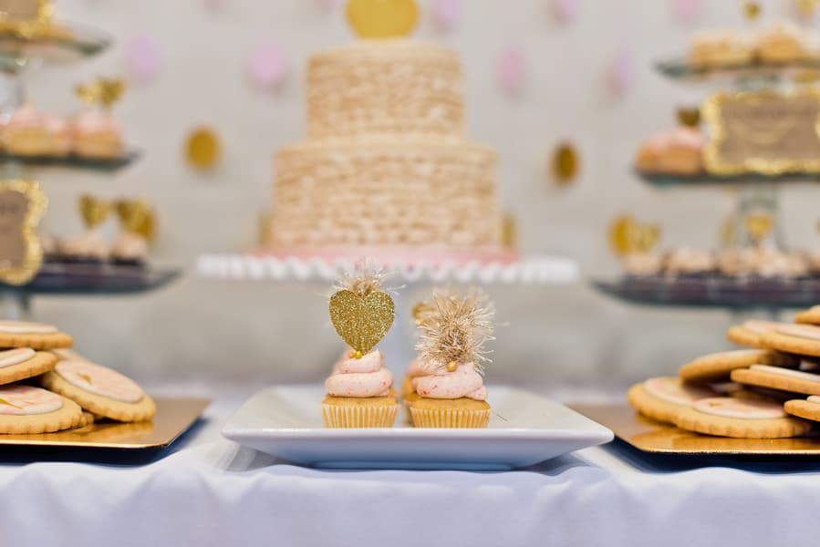 Pink And Gold Wedding With Hearts And Balloons