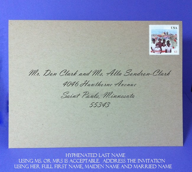 Hyphanated name - address save the dates