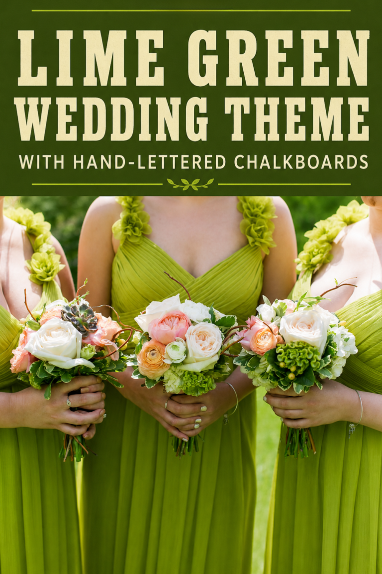 Lime Green Wedding Theme with Lots of Chalkboards