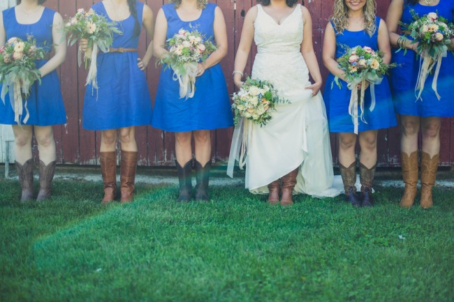 blue dress with cowboy boots