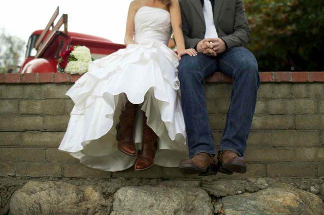 white dress with cowgirl boots