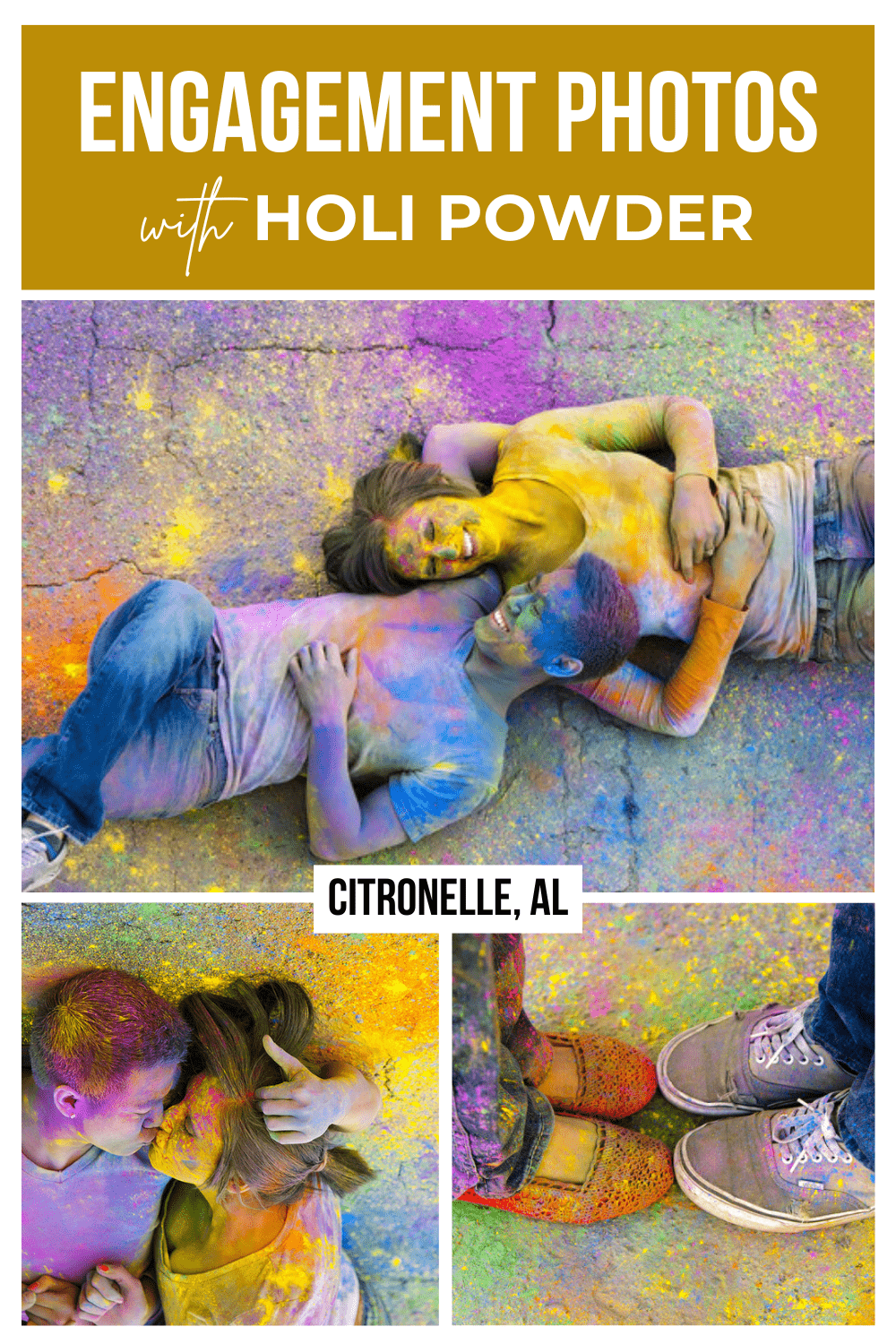 Engagement Photos with Holi Powder