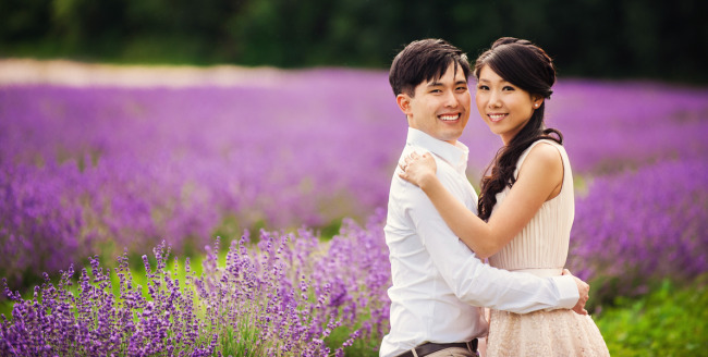 Romantic Engagement Shoot In A Field Of Lavender