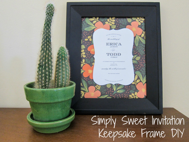 Invitation Keepsake frame