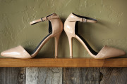Nude Ankle Strap Pumps