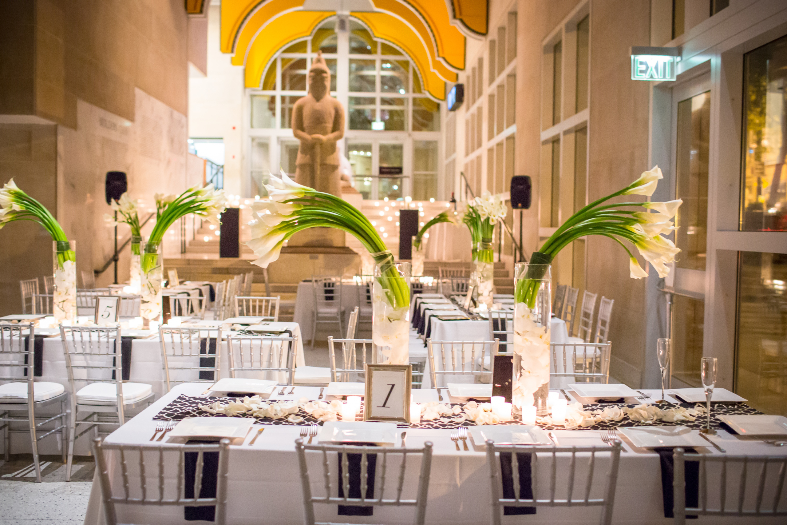 Black and White Wedding at Seattle Art Museum