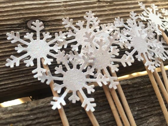 Snowflake Food Picks for winter wedding decor