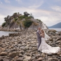 Bride and groom on beach in british columbia captured by Karizma Photography