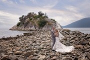 Bride and groom on beach in british columbia captured by Karizma Photography