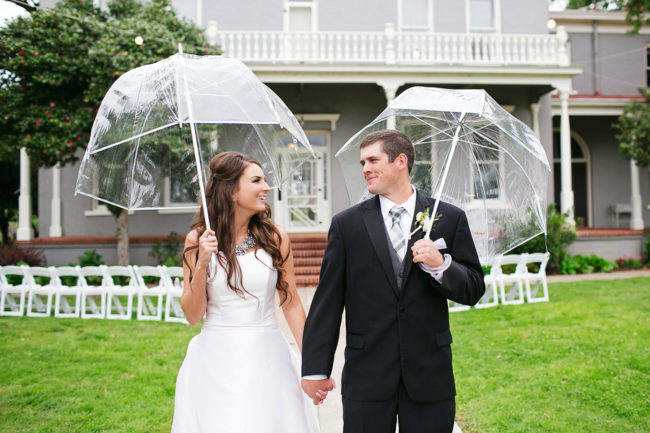 bride and groom umbrellas