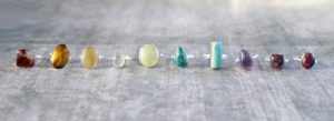 A line up of different Gem Stone Rings