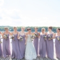 bridesmaids in dusty lavender dresses