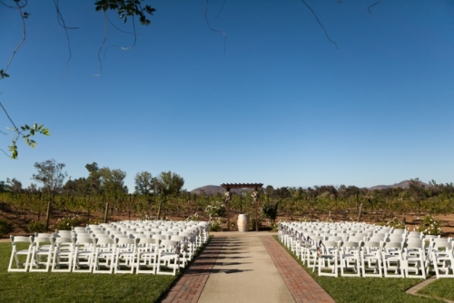 outdoor ceremony seating at Lorimar Winery wedding