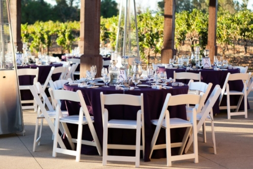 outdoor reception table at Lorimar