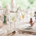 rosemary infused cocktail on tablescape