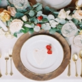 styled gold table setting