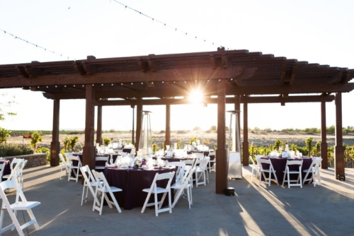 sun setting at Lorimar Winery