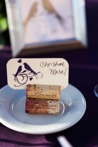 wine cork place card holder