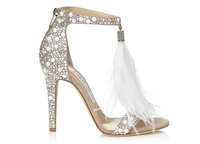 jimmy choo feather wedding shoes