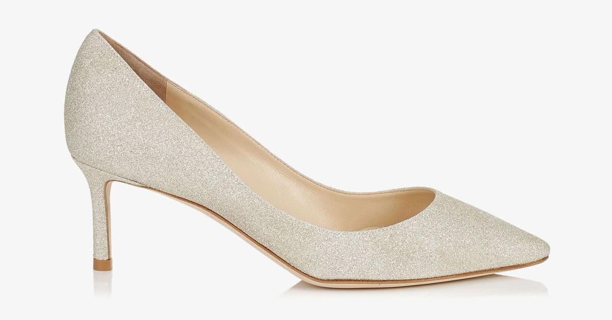 Platinum Ice Dusty Glitter Pointy Toe Pumps