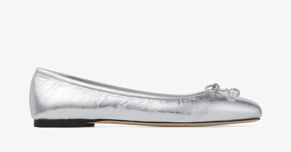 Silver Vintage Metallic Leather Flats