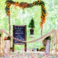 wedding ceremony aisle at Cherry Basket Farm