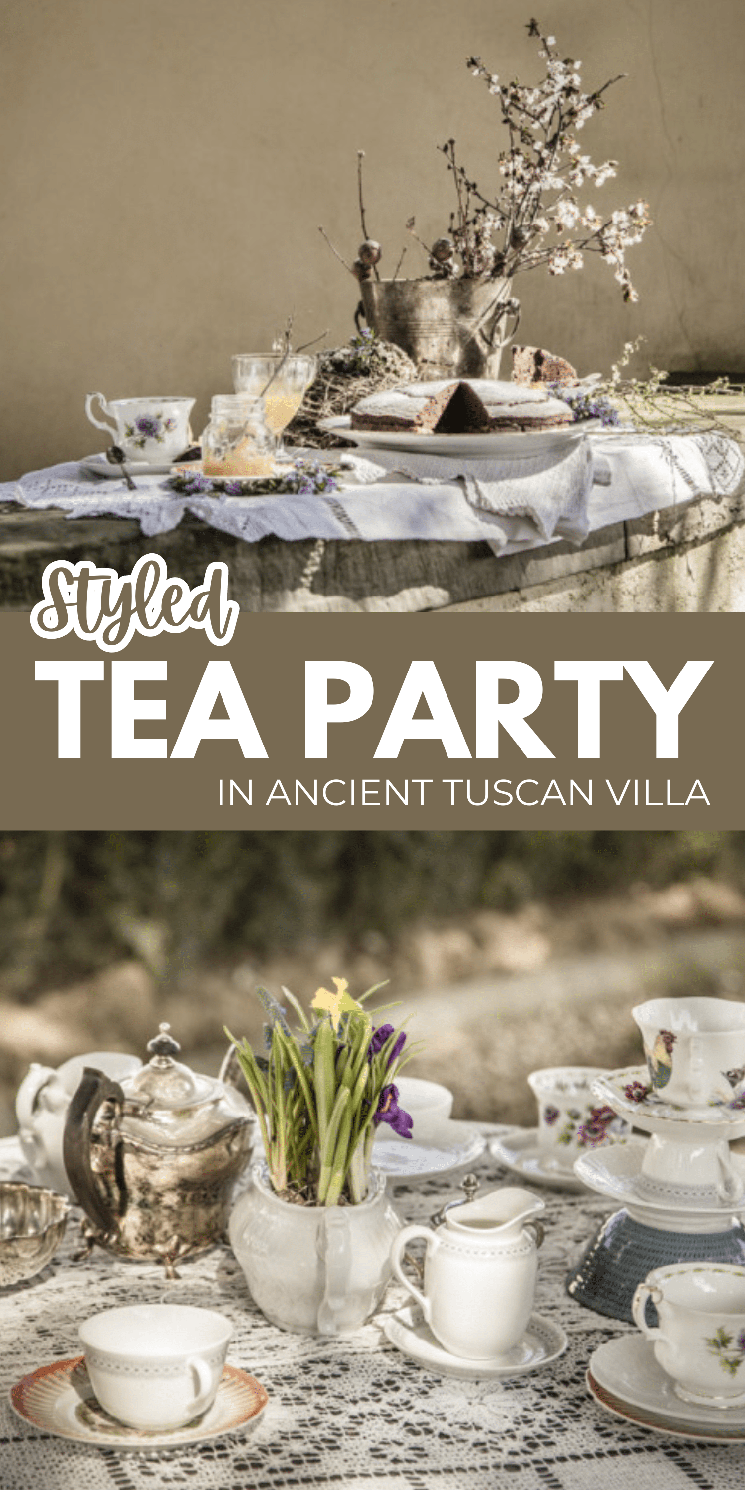 Styled Tea Party in Ancient Tuscan Villa