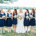 short navy blue bridesmaid dresses