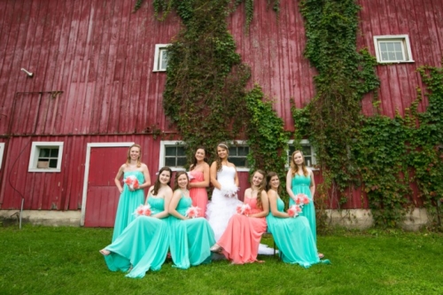 A Bird Themed Wedding: Coral, Teal, & Feathers Galore