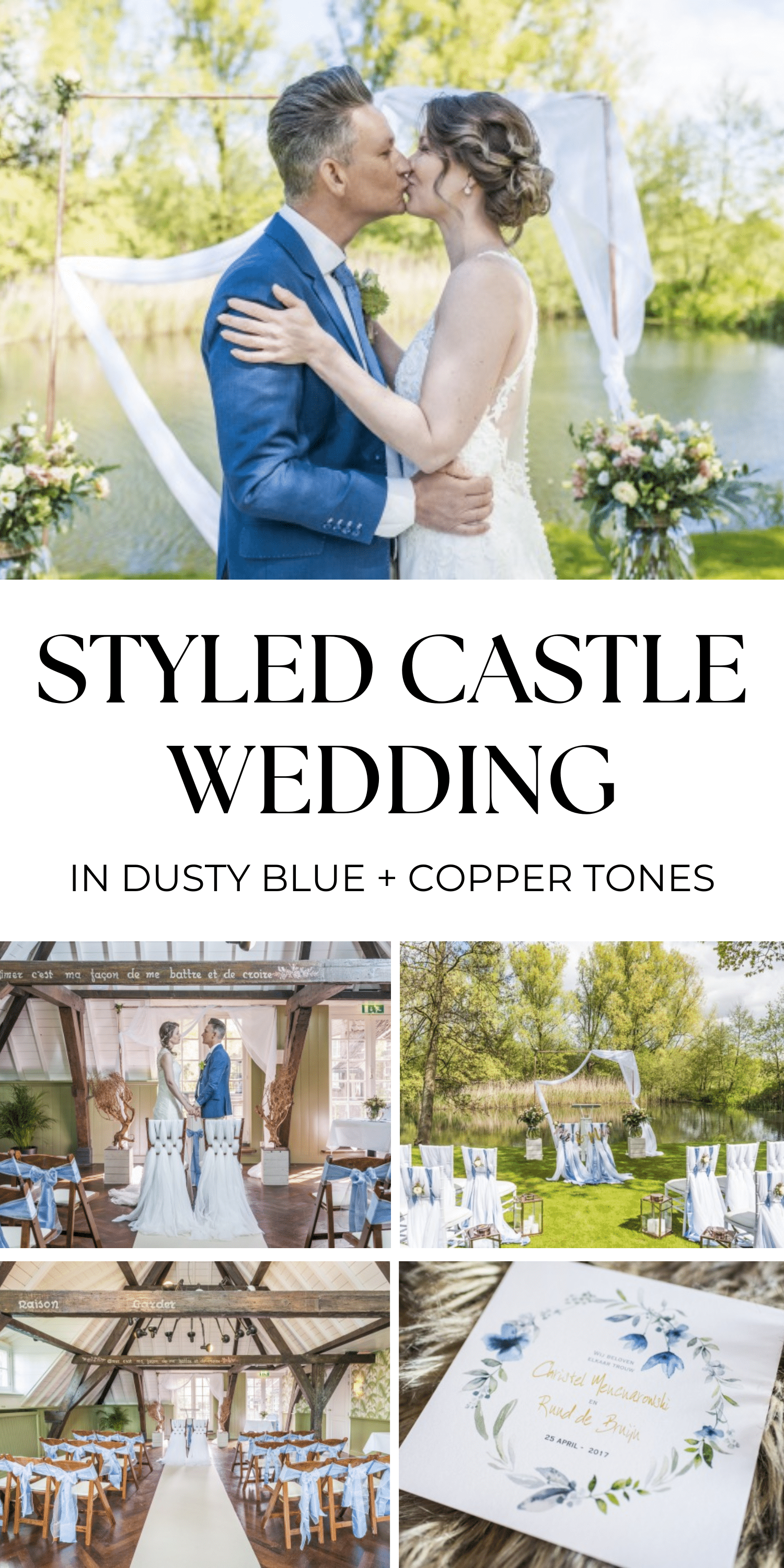 Styled Castle Wedding in Dusty Blue + Copper Tones