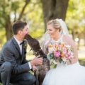 newlyweds with pooch