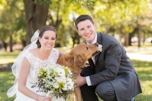Newlyweds + Golden Retriever Celebrate Old Christ Church Wedding