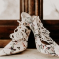 pattern floral bridal heels