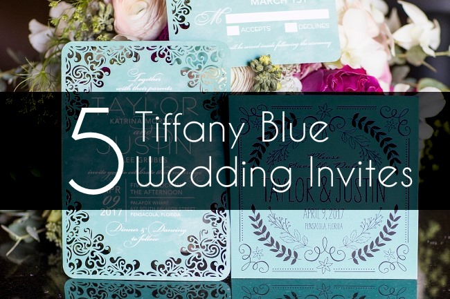 5 tiffany blue wedding invites feature