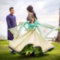 bride twirling in saree