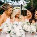 bride with her bridesmaids