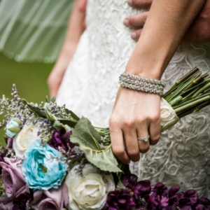 holding the bouquet