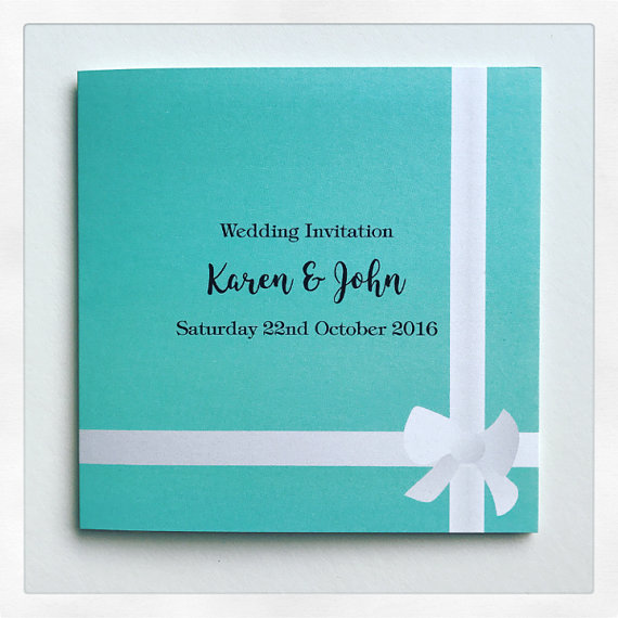 5 Tiffany Blue Wedding Invitations to 
