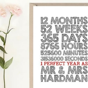 first wedding anniversary gift paper card