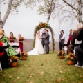 outdoor Halloween Eve wedding ceremony