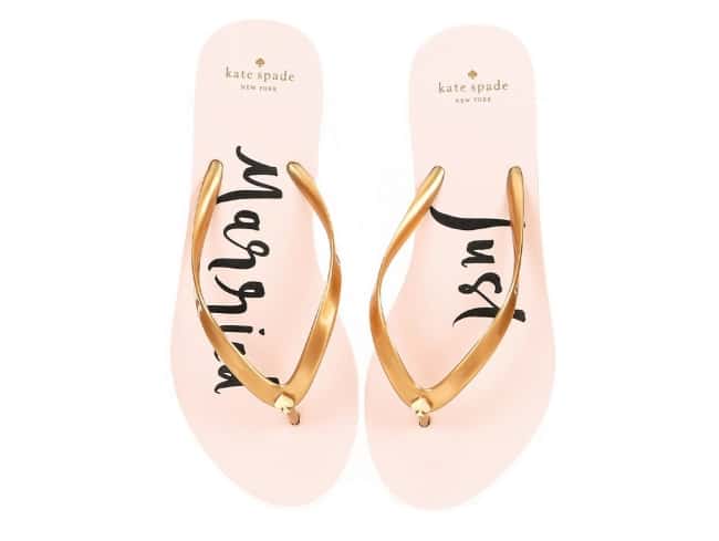 just married kate spade flip flops