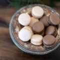 chocolate and white macaroons