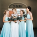 bridesmaids in light blue