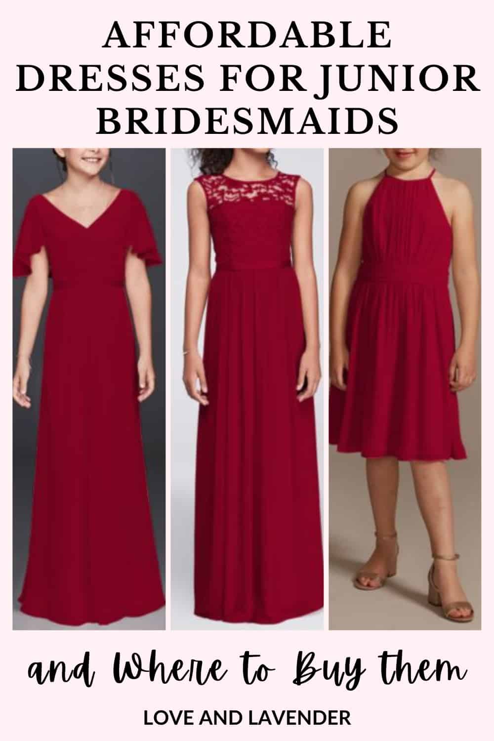 David's bridal junior hot sale bridesmaid dresses