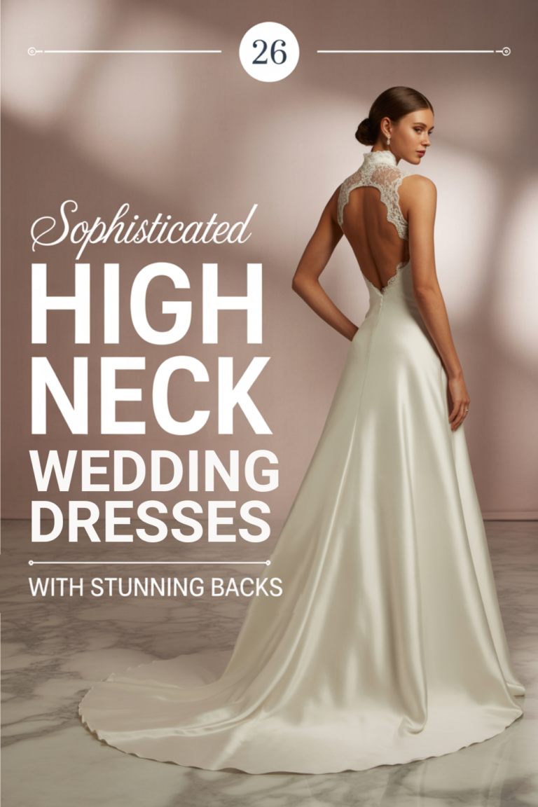 26 High Neck Wedding Dresses to Rock the Runway (like a Royal!)